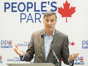 Maxime Bernier speaks during a candidate nomination event for the upcoming federal byelection in the riding of Outremont in Montreal, Sunday, Jan. 27, 2019. (THE CANADIAN PRESS/Graham Hughes)