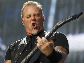 Singer/guitarist James Hetfield of Metallica performs at Commonwealth Stadium in Edmonton on Wednesday, August 16, 2017. (Ian Kucerak / Postmedia)
