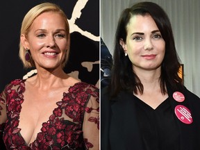 Penelope Ann Miller (L) and Mia Kirshner are seen in file photos.