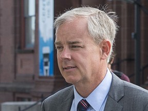 Dennis Oland arrives at the Law Courts in Saint John, N.B., on July 19, 2019.