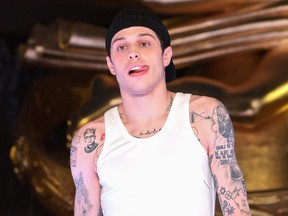 Actor Pete Davidson presents a creation from Alexander Wang's "AW Collection 1" at the Rockefeller Center in New York, U.S., May 31, 2019. REUTERS/Andrew Kelly ORG XMIT: AJK064