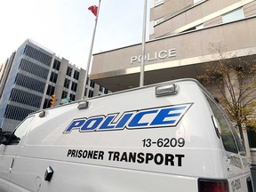 A Windsor Police Service prisoner transport vehicle is shown at WPS headquarters in downtown Windsor in this October 2018 file photo.