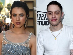 Margaret Qualley and Pete Davidson. (Getty Images file photos)