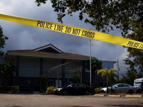 Police tape surrounds the Rehabilitation Center at Hollywood Hills in Hollywood, Florida, U.S., September 13, 2017.