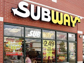 The front facade of a Subway restaurant is shown June 6, 2005, in Chicago.