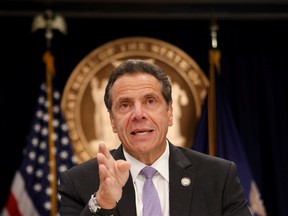 New York Governor Andrew Cuomo speaks during a news conference in New York, U.S., September 14, 2018.