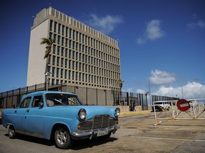 This file photo shows the U.S. embassy in Havana taken on Oct. 3, 2017. (YAMIL LAGEYAMIL LAGE/AFP/Getty Images)