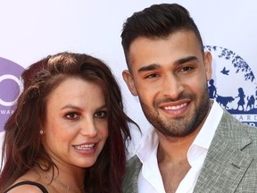 Britney Spears and Sam Asghari attend the 2019 Daytime Beauty Awards at The Taglyan Complex on September 20, 2019 in Los Angeles, California.