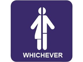 Gender neutral washroom sign.