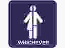 Gender neutral washroom sign.