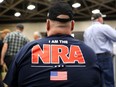 An attendee wears an NRA shirt during the NRA Annual Meeting & Exhibits at the Kay Bailey Hutchison Convention Center on May 5, 2018 in Dallas, Texas. (Justin Sullivan/Getty Images)