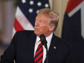 US President Donald Trump speaks during a press conference with Australian Prime Minister Scott Morrison in the East Room of the White House in Washington, DC, on September 20, 2019.