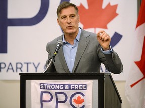 People’s Party of Canada Leader Maxime Bernier campaigns in Fredericton, N.B., Sept. 17, 2019.