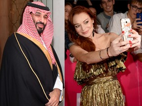 Lindsay Lohan (R) has broken up with her boyfriend, who was rumoured to be Mohammad bin Salman , the crown prince of Saudi Arabia (L).