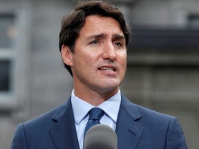 Canada's Prime Minister Justin Trudeau speaks during a news conference at Rideau Hall at the start of a federal election campaign in Ottawa, Ontario, Canada, September 11, 2019.