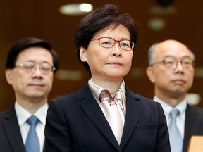 Hong Kong Chief Executive Carrie Lam attends a news conference in Hong Kong, China August 5, 2019. (REUTERS/Kim Kyung-Hoon/File Photo)