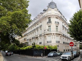 This file photo taken on Aug. 12, 2019 shows an apartment building owned by Jeffrey Epstein in the 16th arrondissement of Paris.