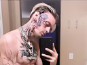 Aaron Carter showing off his new ink on his face. (Screengrab/Instagram)