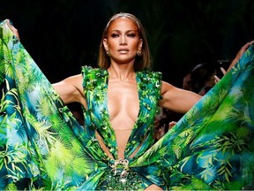 Jennifer Lopez closes Versace fashion show with new version of iconic  Grammy dress