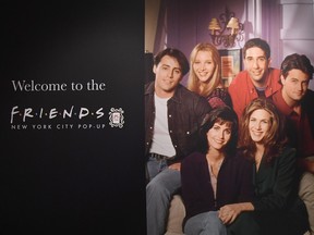 Posters of the "Friends' cast are seen during the Friends New York City Pop-Up press preview on September 5, 2019 in New York.