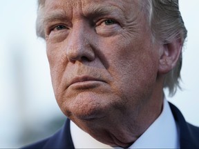 U.S. President Donald Trump speaks to members of the media prior to a departure from the White House September 12, 2019 in Washington, DC. President Trump is traveling to Baltimore to speak at the 2019 House Republican Conference Members Retreat Dinner.