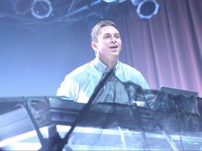 Australian based DJ Harley Edward Streten, aka Flume, performs at the MTV Artist To Watch Event With Flume and The Chainsmokers at Highline Ballroom on April 14, 2014 in New York City.
