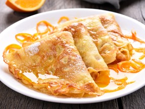 Crepes Suzette, close up view