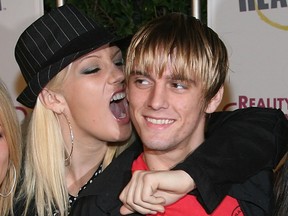 Leslie Carter and Aaron Carter arrive at the Reality Remix Really Awards at Les Deux on October 24, 2006 in Los Angeles, California.