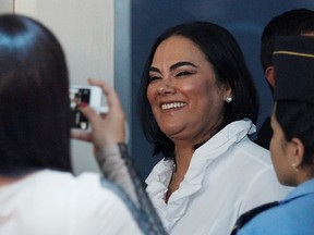 Former first lady Rosa Elena Bonilla arrives at a court hearing to face graft charges, in Tegucigalpa, Honduras August 20, 2019. (REUTERS/Jorge Cabrera)