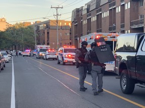Peel police attend the scene of a shooting on Darcel Ave. in Mississauga on Saturday, Sept. 14 2019