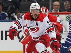 The Blues acquired defenceman Justin Faulk from the Hurricanes on Tuesday, Sept. 24, 2019.