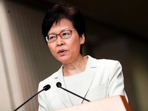 Hong Kong's Chief Executive Carrie Lam addresses a news conference in Hong Kong, China September 5, 2019. (REUTERS/Amr Abdallah Dalsh)