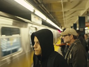 Rami Malek and Christian Slater in "Mr. Robot."