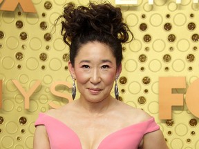 Sandra Oh at the 71st Emmy Awards (2019) Arrivals held at the Microsoft Theatre in Los Angeles, California.  (Adriana M. Barraza/WENN.com)