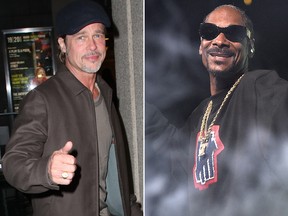 Brad Pitt (L) and Snoop Dogg are among the stars who want roles in the BBC crime series "Peaky Blinders," according to the show's creator Steven Knight.