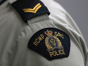 FILE PHOTO: Royal Canadian Mounted Police uniform crest.