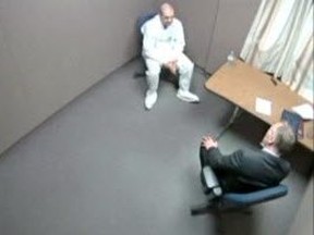 A screengrab from the Toronto Police interrogation of Alek Minassian.