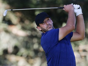 Tony Romo hits on the 11th hole during the first round of the Safeway Open at Silverado Resort on September 26, 2019 in Napa, California. (Jonathan Ferrey/Getty Images)