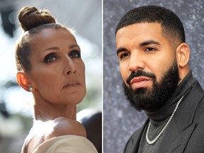 Celine Dion and Drake. (Getty Images)