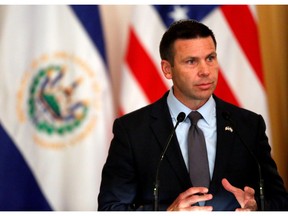 Acting U.S. Homeland Security Secretary Kevin McAleenan attends a news conference in San Salvador, El Salvador August 28, 2019.