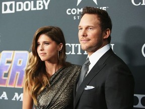 (L-R) Katherine Schwarzenegger and Chris Pratt attend the Los Angeles World Premiere of Marvel Studios' "Avengers: Endgame" at the Los Angeles Convention Center on April 23, 2019 in Los Angeles, California.