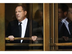 Harvey Weinstein exits court after an arraignment over a new indictment for sexual assault on August 26, 2019 in New York City.