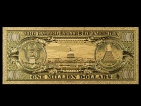 File photo of a souvenir US$1-million banknote.