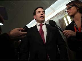 Sen. Marco Rubio (R-FL) speaks to the media about immigration, after attending a bipartisan meeting in Sen. Susan Collins office, on Capitol Hill January 25, 2018 in Washington, DC.