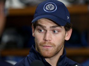 Jets' Adam Lowry is embracing his shutdown role with the team early on. (KEVIN KING/WINNIPEG SUN)
