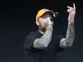 In this file photo taken on June 4, 2016 Mac Miller performs at the Governors Ball Music Festival, in New York.