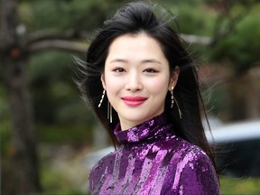 This undated photo released by Yonhap in Seoul on Oct. 14, 2019 shows Sulli, a former member of top South Korean girl group f(x). (YONHAP/AFP via Getty Images)