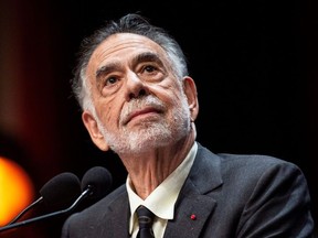 US movie director Francis Ford Coppola prepares to speak on stage after receiving the Lumiere Award during the 11th edition of the Lumiere Film Festival in Lyon, central eastern France, on October 18, 2019.