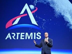 NASA Administrator Jim Bridenstine speaks during the 70th annual International Astronautical Congress (IAC) in Washington, DC on October 25, 2019.