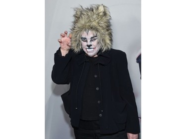 Actress Kathy Bates arrives dressed as a cat for the Red Carpet event celebrating 100 episodes of FX's "American Horror Story" at the Hollywood Forever Cemetary in Los Angeles on Oct. 26, 2019. (LISA O'CONNOR / AFP)